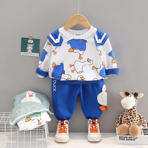 Spring and Autumn Boys Long Sleeve Set Two-Piece Set